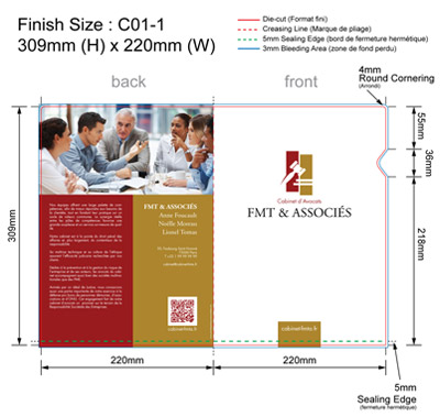 template AVOCAT 03 - Pochette plastique couleur personnalisée 