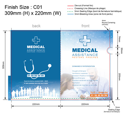 template medical 01 - Pochette plastique couleur personnalisée 