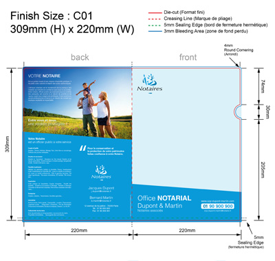 NOTAIRE 02 - Pochette Plastique Couleur personnalisée