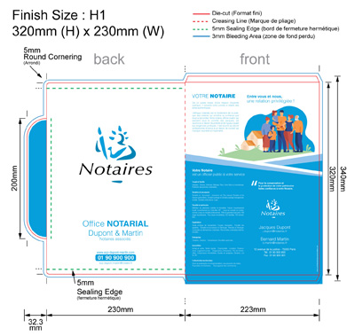 template NOTAIRE 03 H01 - Pochette plastique couleur personnalisée 