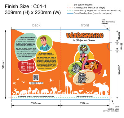 VETO 01 - Pochette Plastique Couleur personnalisée